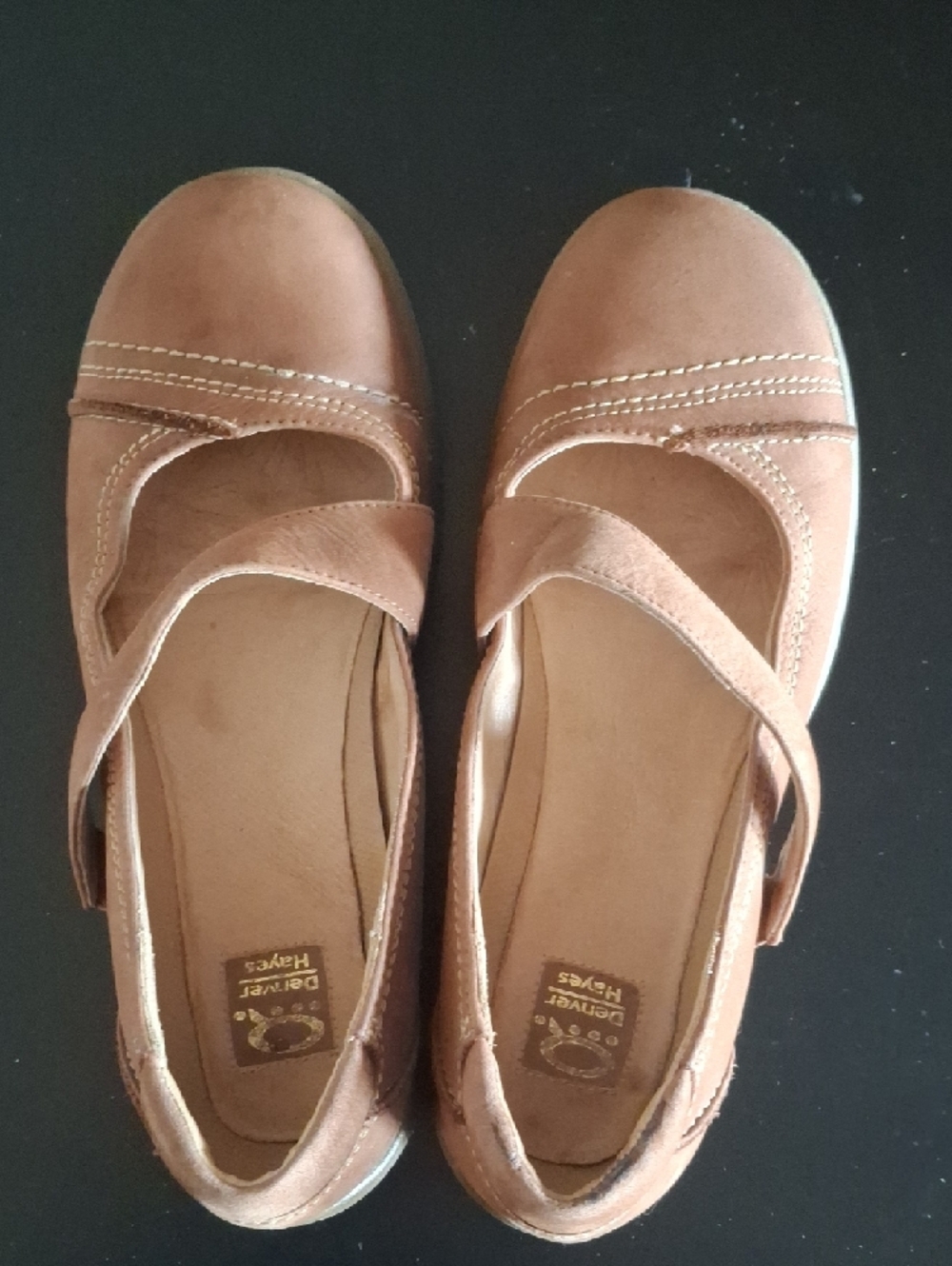 Denver Hayes Madeline Brown Leather Mary Jane Flats Shoes Sz 8 - Picture 7 of 8